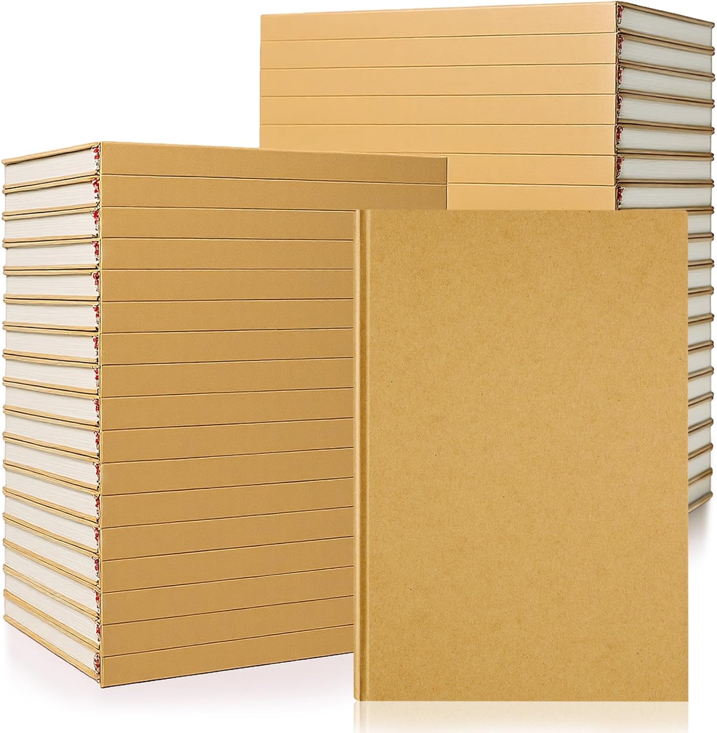 Henoyso 40 Pcs Blank Notebooks Journals Bulk 100 Sheets/200 Pages Unlined Craft Notebooks Kraft Sketchbooks Hardcover for Writing Drawing for Gifts Students School Office (8.3x5.7 Inch,Kraft)