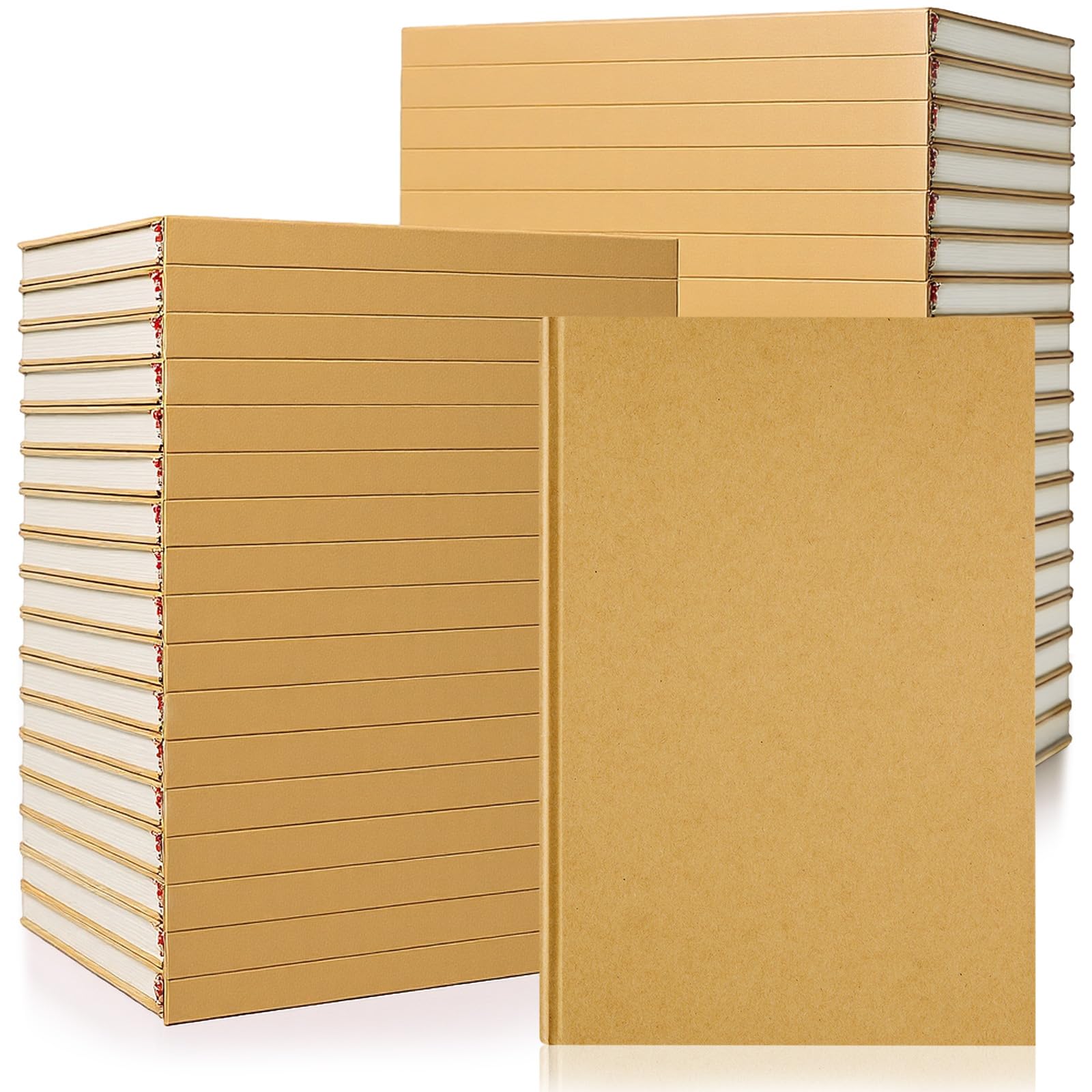 Henoyso 40 quaderni vuoti in carta kraft, 100 fogli/200 pagine, senza righe, con copertina rigida, per scrivere e disegnare, per regali, studenti, scuola, ufficio (20 x 14 cm, Kraft)