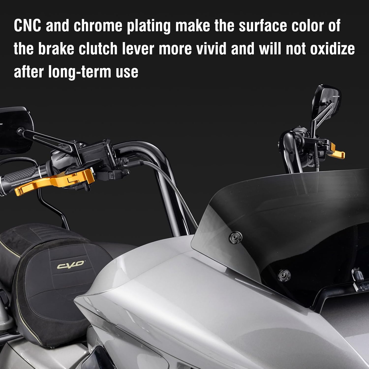 Motorcycle Brake Clutch Lever, CNC Clutch Brake Lever Compatible with 2023-2025 CVO Road Glide, 2024-2025 Harley Touring Road Glide/Road Glide CVO ST (Gold)