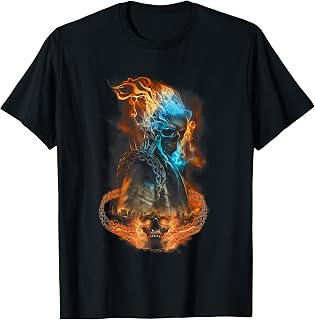 Marvel Ghost Rider Flaming Chains City Portrait T-Shirt