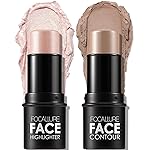 FOCALLURE 2 Pcs Mineral Cream Contour Stick,Moisturize Highlighter and Bronzer Pen,Non Stick Face Brightens & Shades Pencil,Long Lasting & Smooth Gliding Face Illuminator Makeup,Fair