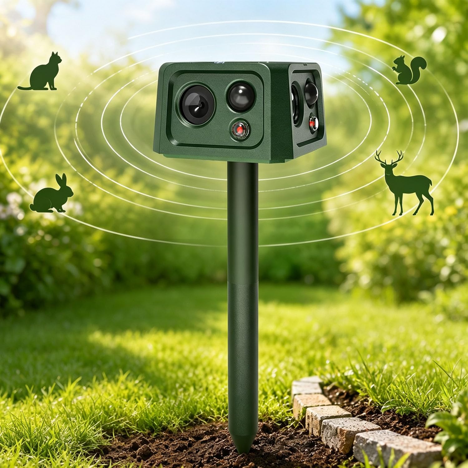 Solaire Répulsif Chat Ultrason Répulsif Chat avec Détecteur pour Anti Chats