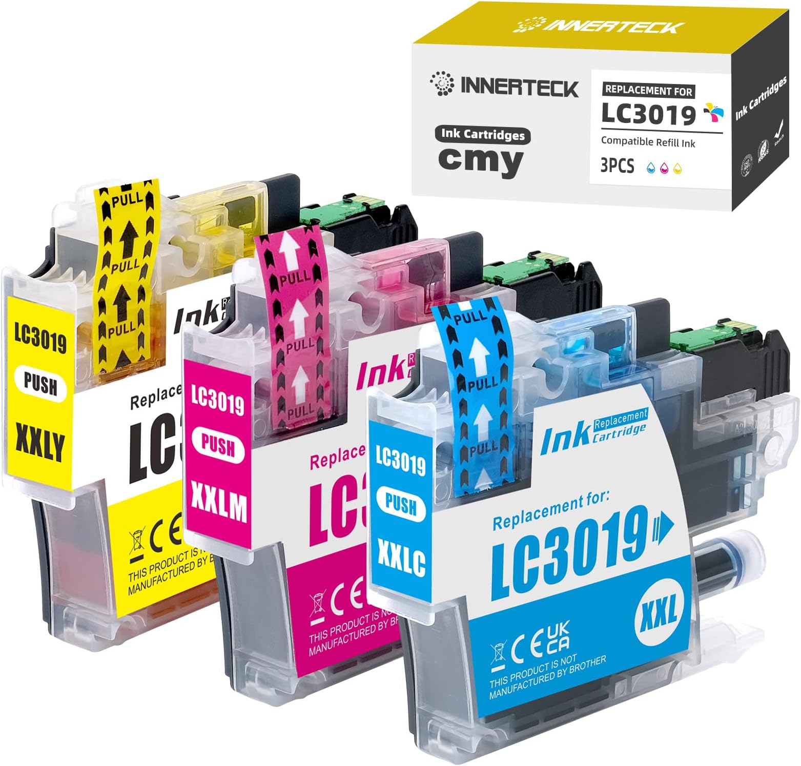 Cartlee 5 Compatible Ink Cartridges Replacement for Brother LC3019 XXL Super High