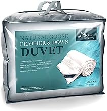 Littens 13.5 Tog Extra Warm Emperor Bed Size White Goose Feather & Down Winter Thermal Duvet Quilt, 15% Down, 230TC 100% Down-Proof Cotton Casing (290cm x 235cm) Energy Efficient