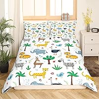 Vista 8 de Feelyou Funda de edredón para perro, tamaño matrimonial, funda de edredón de perro de dibujos animados lindos, juego de ropa de cama para cachorros