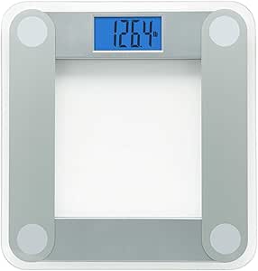 Eat Smart Products Free Body Tape Measure Included Digital Bathroom Scale with Extra Large Lighted Display, One Size, Clear