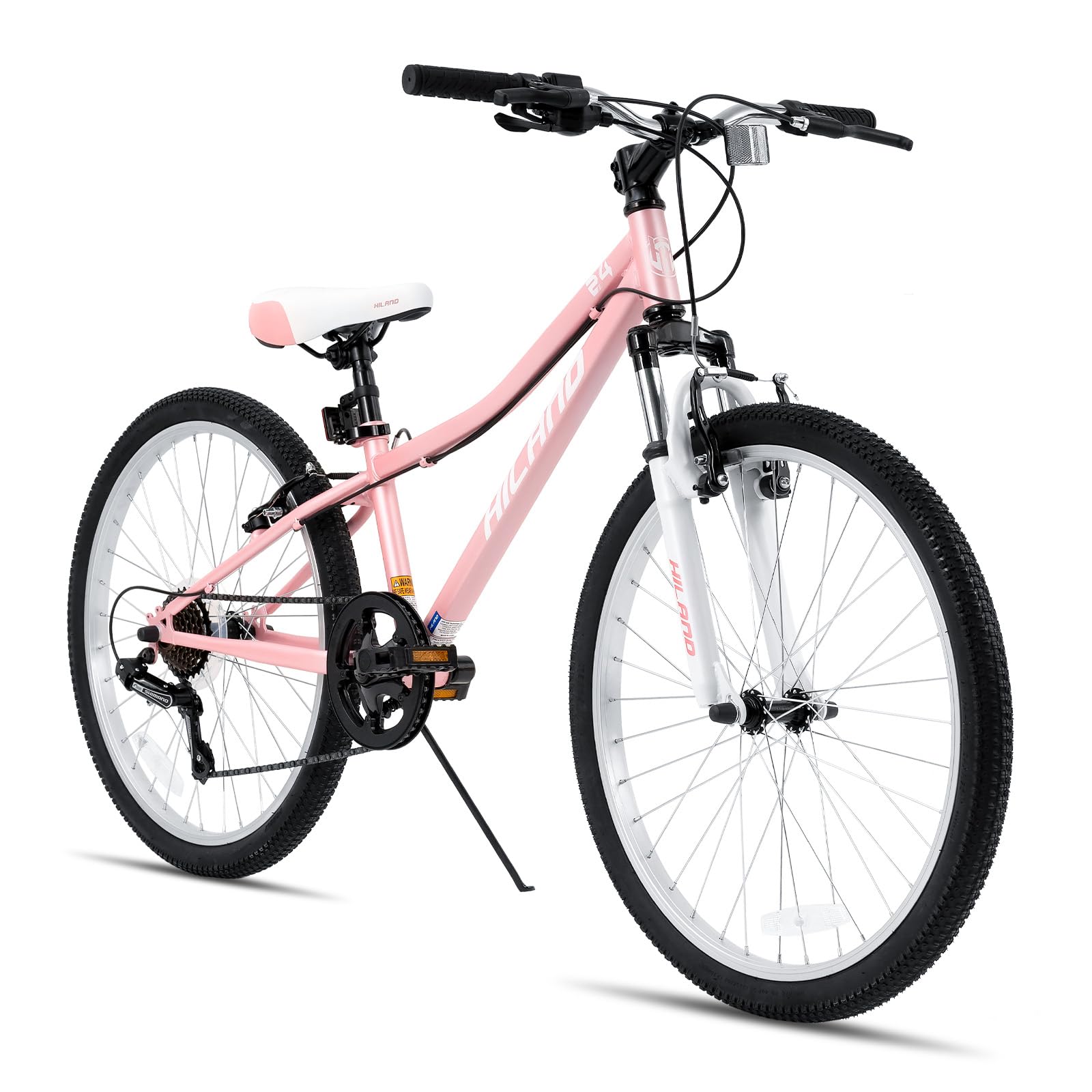 Hiland Climber 24 Zoll Kinderfahrrad fr Kinder ab 8 9 10 11 12 13 14jahre  alt MTB Mountainbike Jugend Mdchen mit Federgabel 7 Gang, V-Bremse rosa :  Amazon.de: Sport & Freizeit