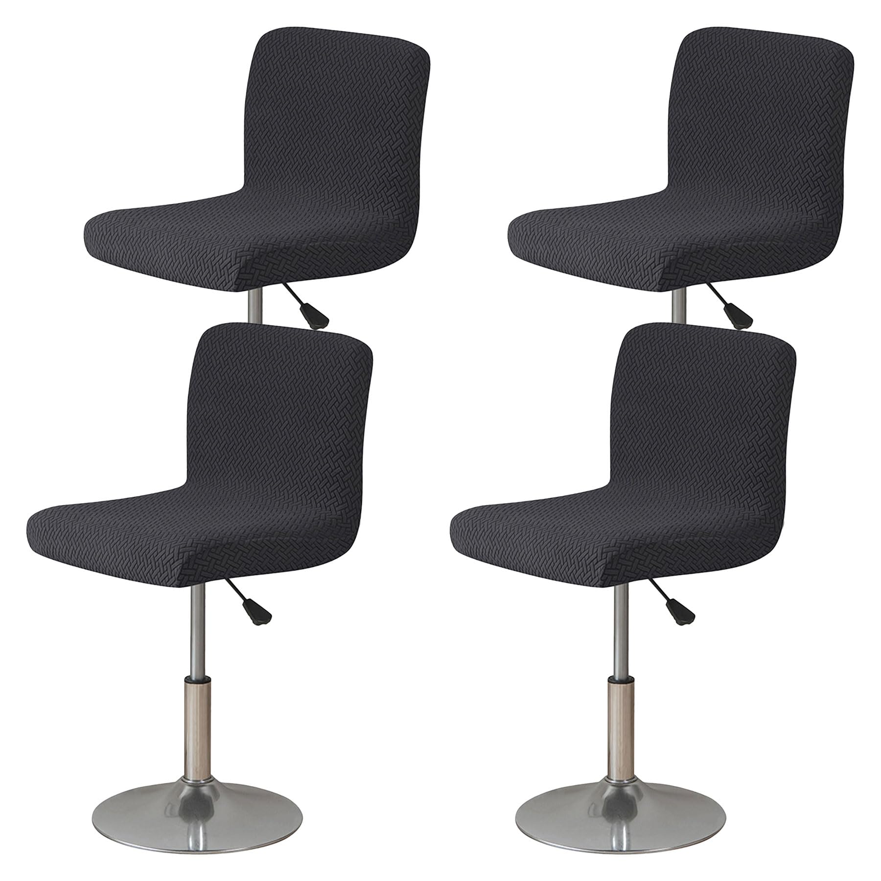 MeYuxg Bar Stool Covers,4 Pack Stretch Bar Stool Chair Cover Slipcovers, Washable Knitted Jacquard Counter Stool Bar Chair Covers for Kitchen Bar Dining Room (Black)