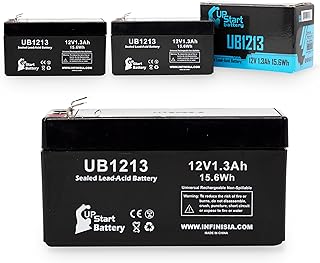 3 Pack Replacement for Sonnenschein A512/1.2S Battery - Replacement UB1213 Universal Sealed Lead Acid Battery (12V, 1.3Ah, 1300mAh, F1 Terminal, AGM, SLA) - Includes 6 F1 to F2 Terminal Adapters