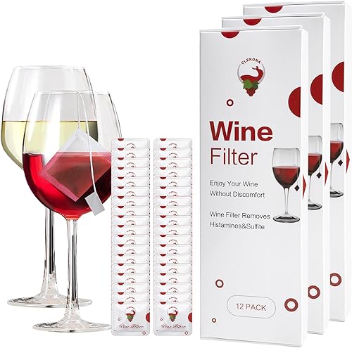 Miniatura 10 de Filtros de vino, purificador de vino, elimina histaminas y sulfito, el filtro de vino, evita las sensibilidades del vino (paquete de 4)