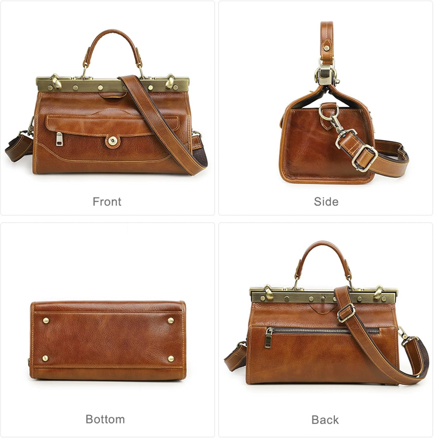 Women's Bag Classic Top Handbag Genuine Leather Satchel Tote Bag Purse Satchel Handbag Vintage Shoulder Bag