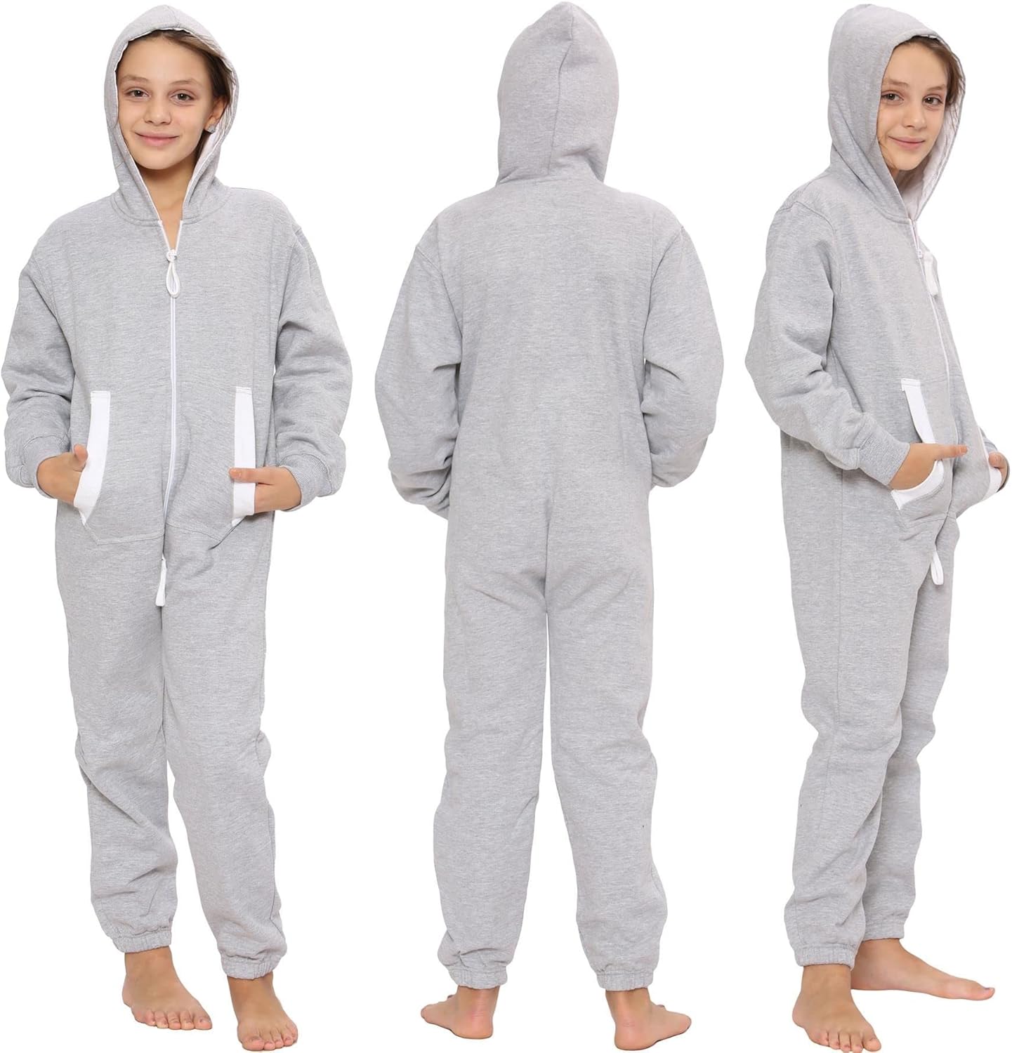 Girls Boys Fleece Overall All in One Jumpsuit New Age 5 6 7 8 9 10 11 12 13 Years - Image 4