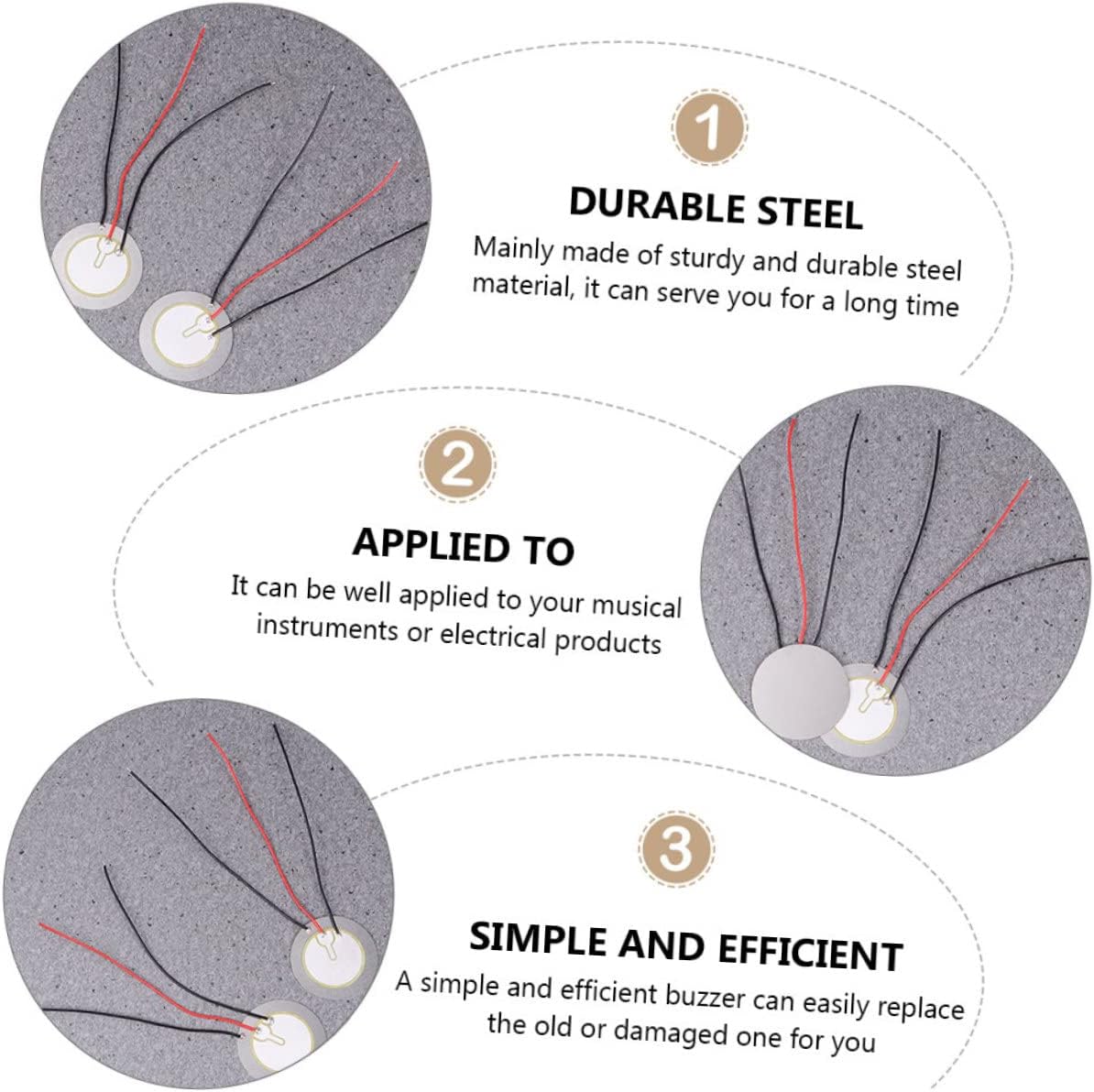 Hemobllo 20pcs Self-excited Piezoelectric Ceramic Disc for Electronic Projects Diy Microphones Guitars Versatile Piezo Transducer for Sound Applications