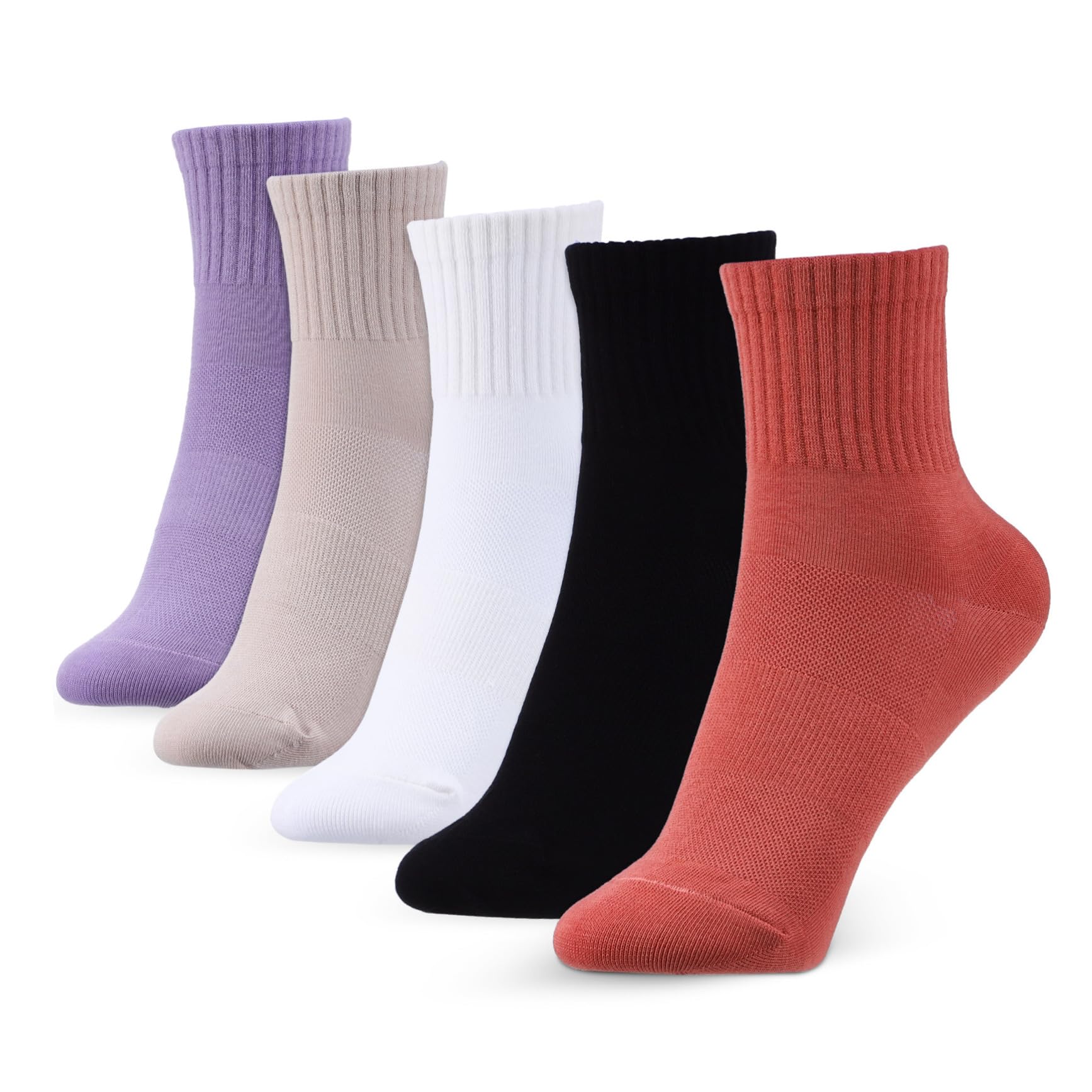 SHERCHPRY Chaussettes en Coton -mollet Femme 10 Paires Chaussettes Sport Respirantes Anti-transpiration pour Running et Fitness
