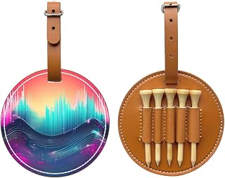 Cool Music Sound Wave Print Golf Tees Organizer Bag Portable Bag Organizer Golf Accessories for Gift Men Women