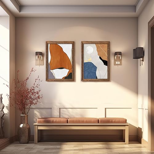 Miniatura 5 de QTART Marco de fotos de 12 x 18 pulgadas, para pared, de 12 x 18 pulgadas, para galería de fotos, color marrón, paquete de 2