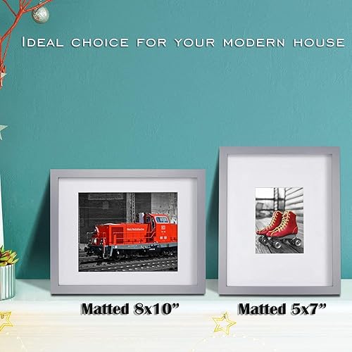 Vista 397 de Egofine Portarretratos de 9 x 12 pulgadas hecho de madera maciza con plexiglás, fotos de 5 x 7/6 x 8 con paspartú o de 9 x 12 pulgadas sin paspartú