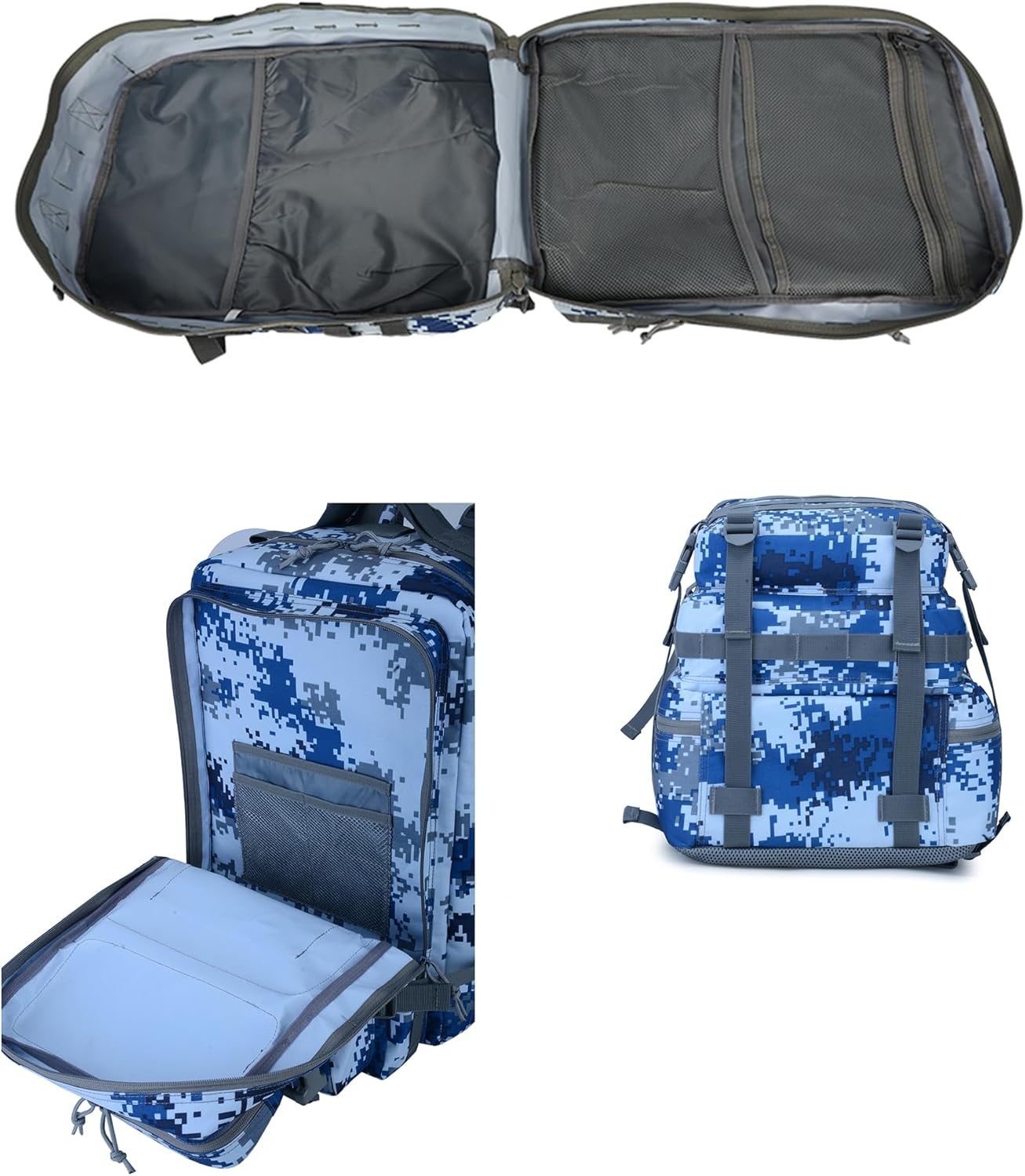 45L Military Tactical Backpack for Men & Women Bug Out Bag Assault pack Molle Daypack Hiking Trekking Rucksack(Navy Digital) - Image 4