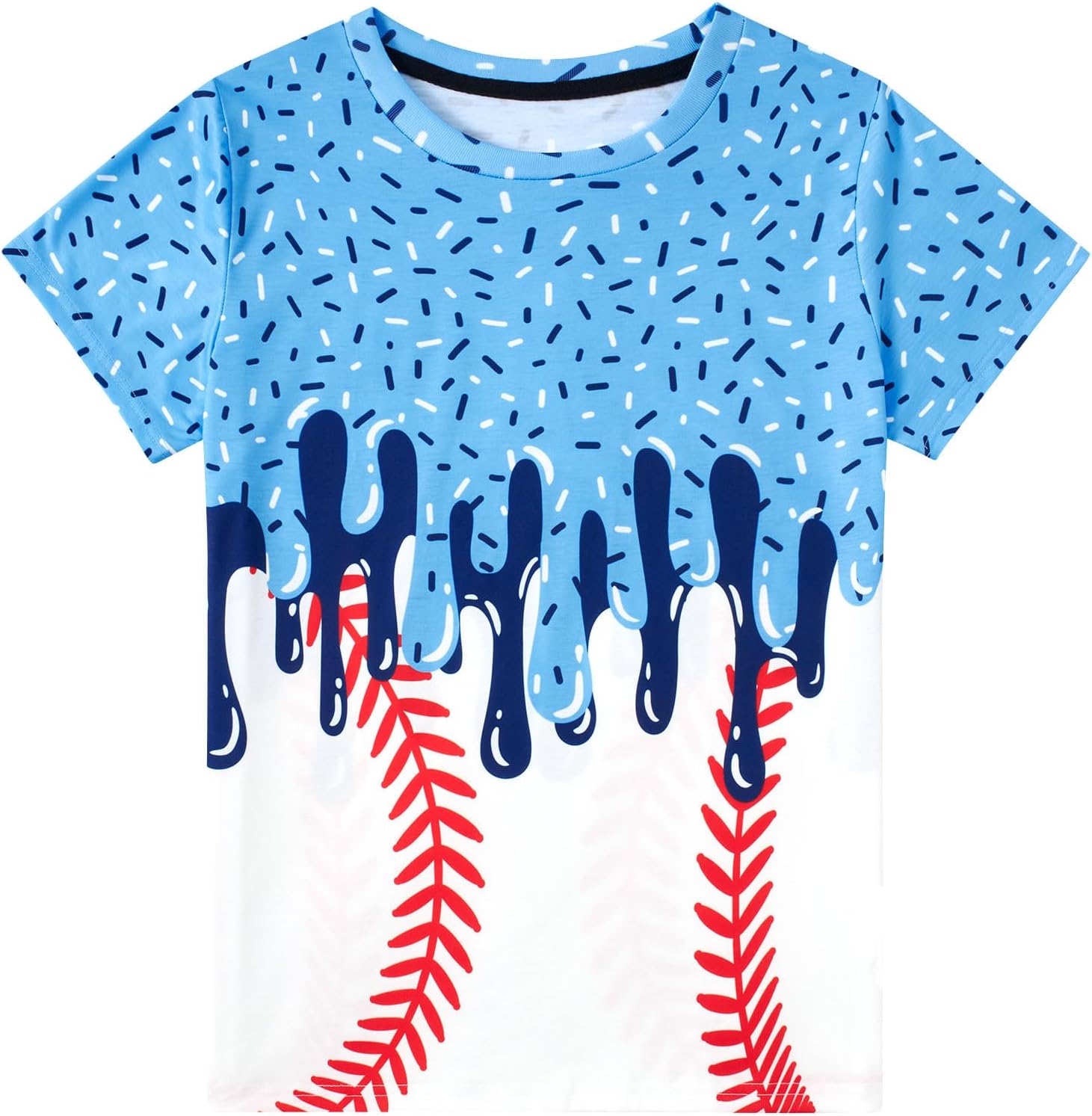 uideazone Boys Girls 3D Graphic Printed T-Shirt Crewneck Short Sleeve Tees 6-14 Years