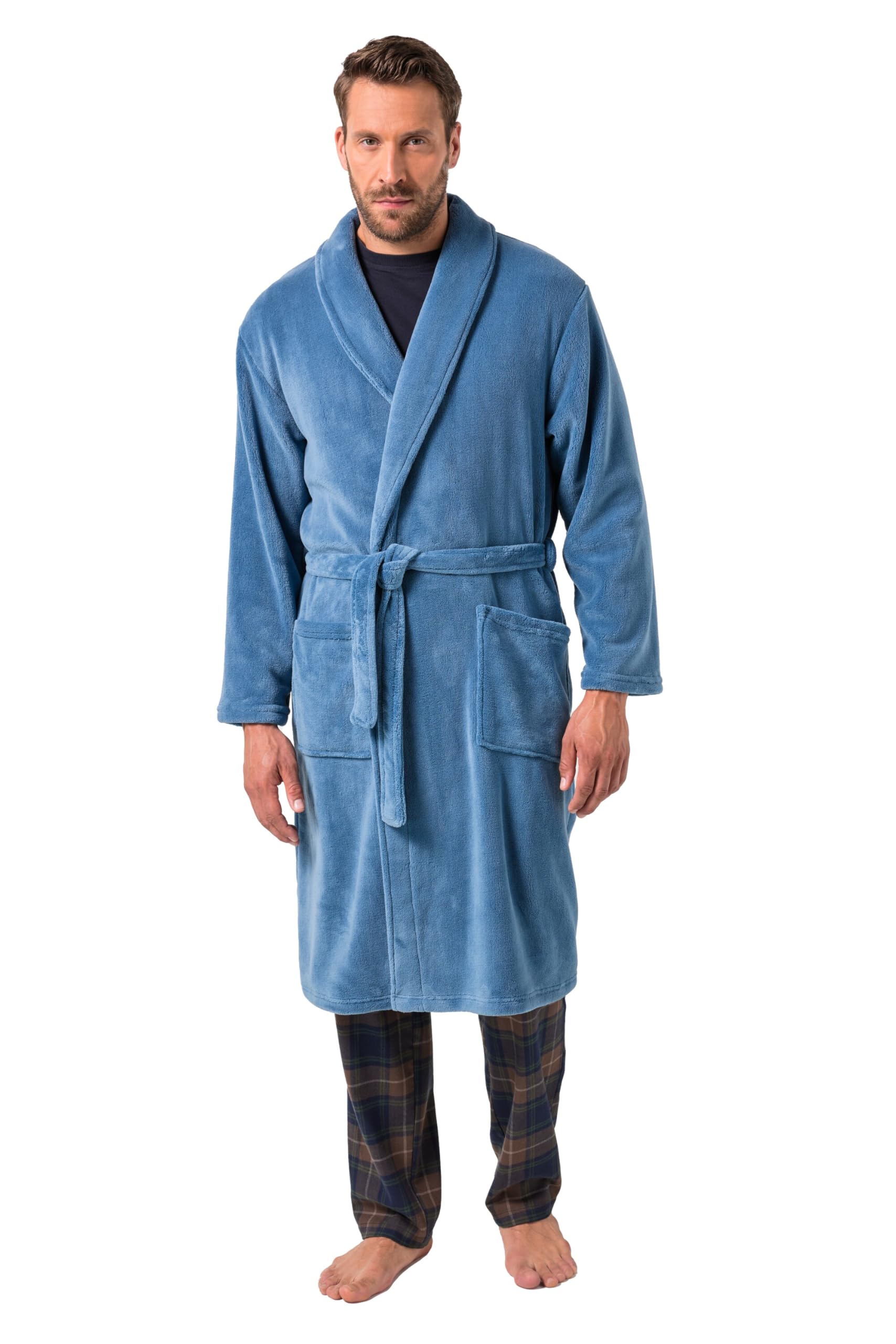 JP 1880 Herren große Größen Übergrößen Menswear L-8XL Bademantel, Homewear, Mikrofaser, Bindegürtel 701445