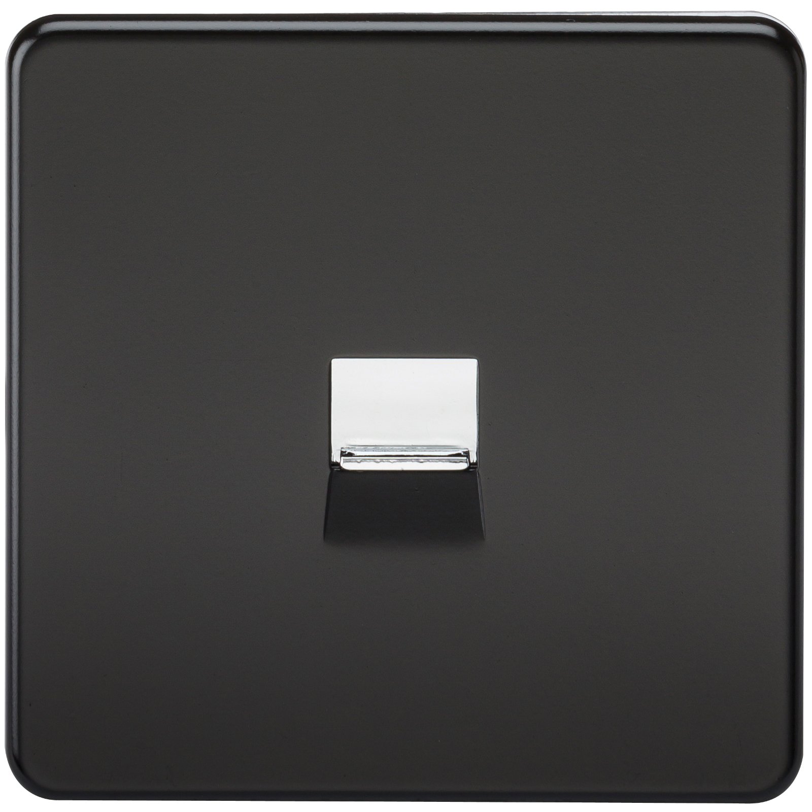 Mla Knightsbridge Telephone Master Socket Matt Black With Chrome Shutter from B&Q