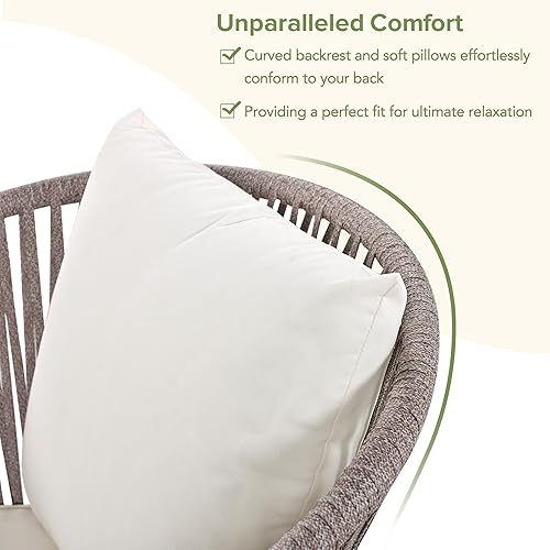 Miniatura 7 de Merax Mesa de comedor y sillas de patio de 7 piezas, juego de muebles de exterior para todo tipo de clima, mesa de madera de acacia, marco de metal,