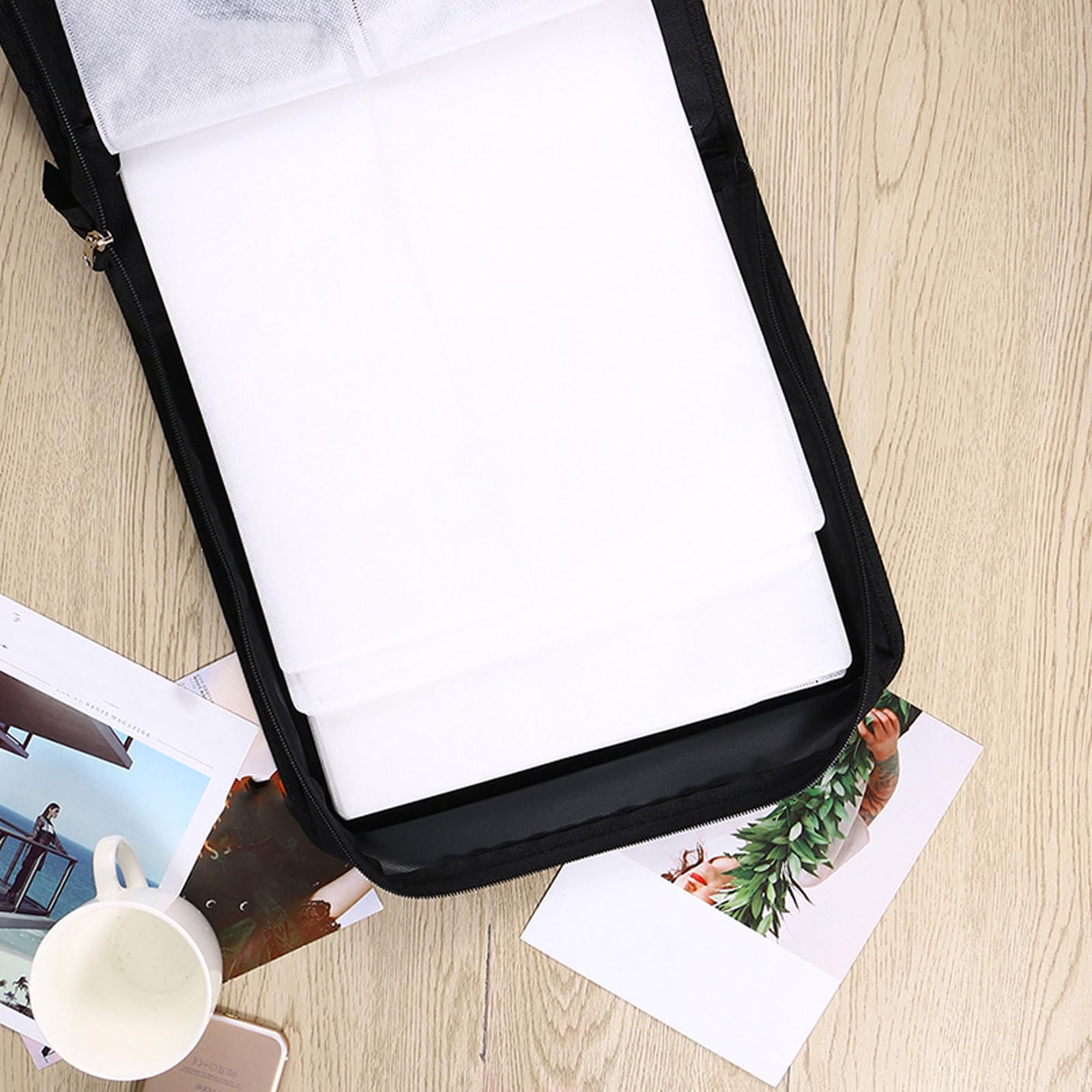 Sosoport Borsa Manico Confortevole Porta CD e Dvd in Pu e Tessuto Nero e Chiusura Lampo Capacità 320 Dischi per Trasporto Quotidiano di Film e Musica
