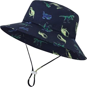 Baby Sun Hat for Boys UPF 50+ Toddler Sun Protection Hats Infant Cute Summer Hat Newborn Sun Hat Kids Beach Bucket Hat Dinosaur King 2-4 Years