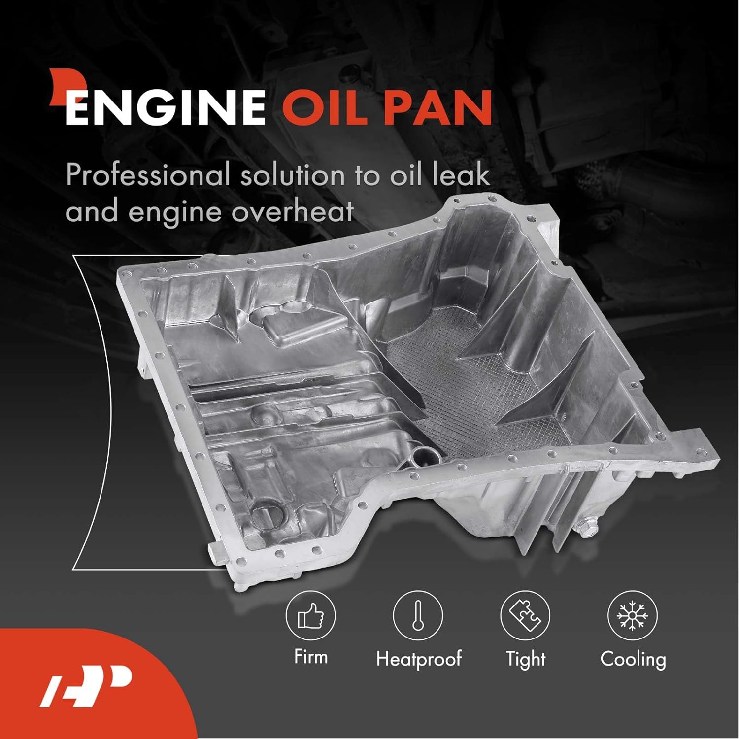 A-Premium Engine Oil Pan Sump with Drain Plug Compatible with Mercedes-Benz C250 2012-2015, SLK250 2012-2015, 1.8L, Replaces 2710101713, 2710101413