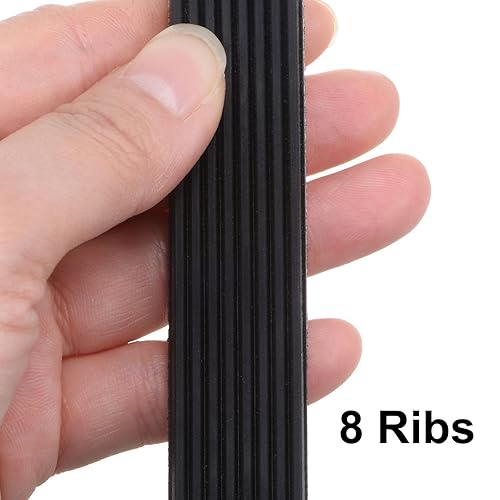 Miniatura 3 de uxcell 280J8 PJ Correa acanalada en V, 8 varillas de 28 pulgadas de largo x 0.74 pulgadas de ancho x 0.14 pulgadas de grosor, correa EPDM Poly V,