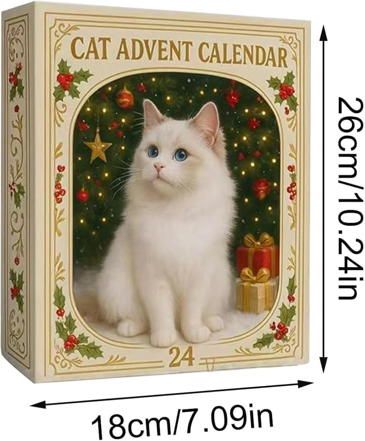 2026 Cat Advent Calendar, 24‑Day Christmas Countdown Calendar (Cat A)