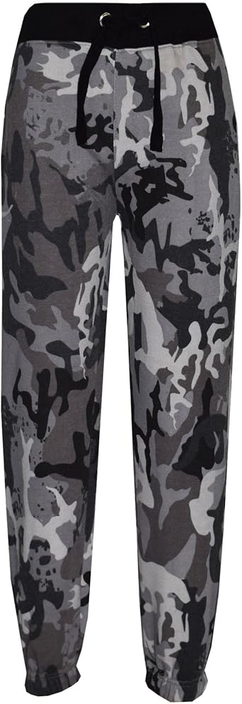 A2Z 4 Kids Girls Boys Camo Trouser Fleece - A2Z Camo Trouser Charcoal 11-12