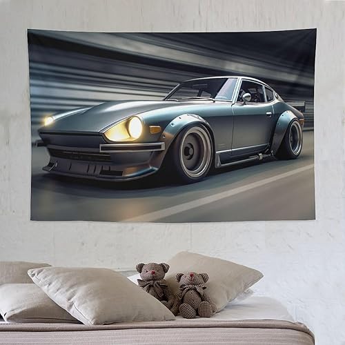 Miniatura 6 de ANMOGID Tapiz decorativo para colgar en la pared, decoración estética para dormitorio, sala de estar, tapices de pared Jdm Car 370z Sports Speed
