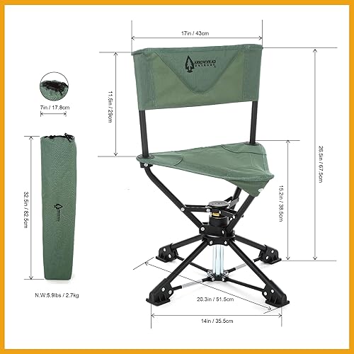 Miniatura 2 de ARROWHEAD OUTDOOR Asiento giratorio de 360° para silla de caza, perfecto para persianas, sin pies de fregadero, instalación rápida y desmontaje,