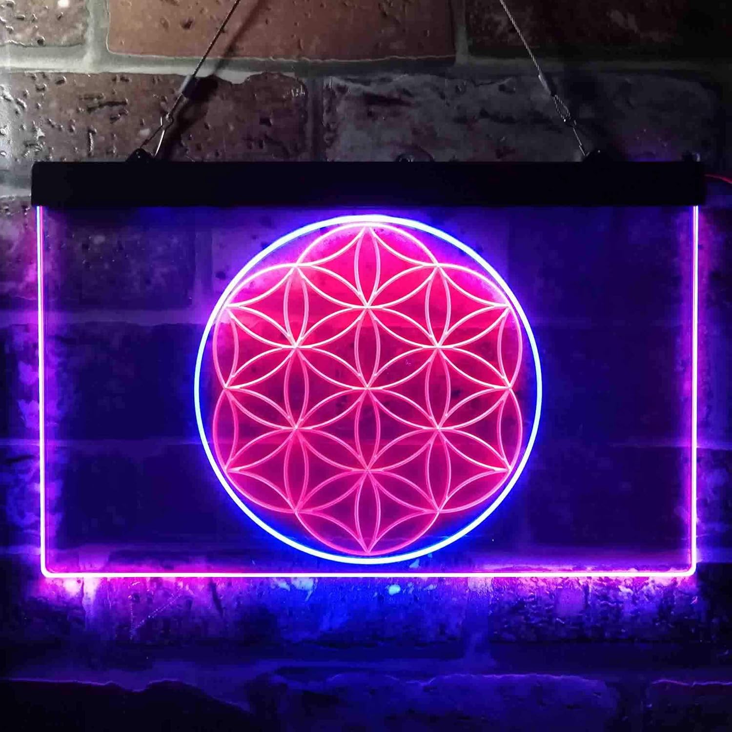 ADVPRO Crop Circle Alien UFO Space Bedroom Dual Color LED Neon Sign Blue & Red 12 x 8 Inches st6s32-i0920-br