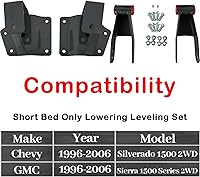 Vista 2 de Kit de descenso de 4 pulgadas, remplazamiento de muelles traseros para camiones Chevy Silverado GMC Sierra 1500 2WD de 1999-2006 con cama corta, kit