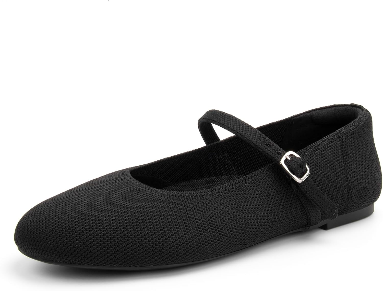 Women's Round Toe Ballet Flats Comfortable Mary Jane Shoes Dressy Slip On Knit Flats Adjustable Straps Washable Flats - Image 3