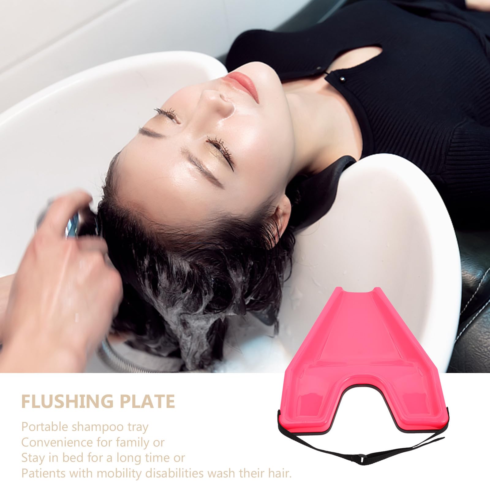 SECFOU Vassoio per Shampoo in Plastica Portatile Design Ergonomico per Lavaggio Chioma Comodo, Leggero e Resistente, Adatto a Casa, Saloni di Bellezza e Persone Mobilità Ridotta