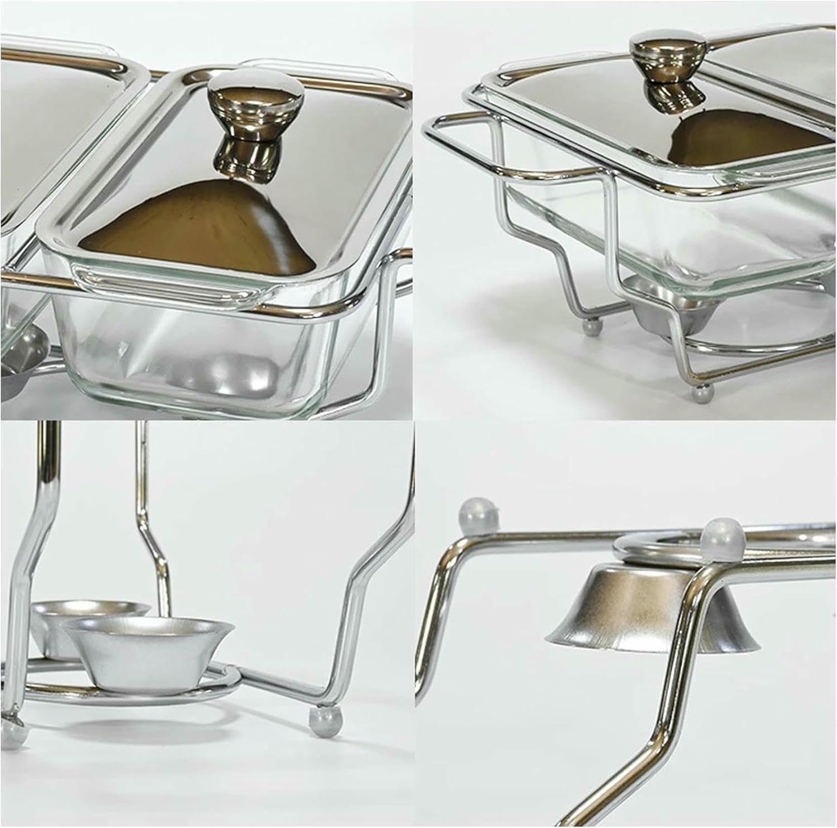 Set di Buffet in Acciaio Inossidabile in Acciaio Inossidabile Rettangolare per Matrimoni, Feste, Banchetti, Ristoratori ~/