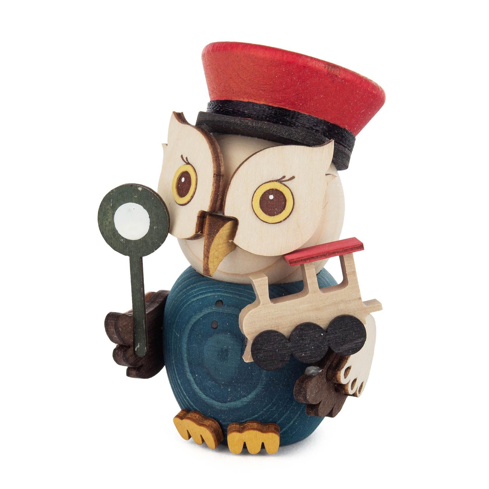 Figurine hibou en bois 8 cm Rudolphs Schatzkiste, cadeau idéal