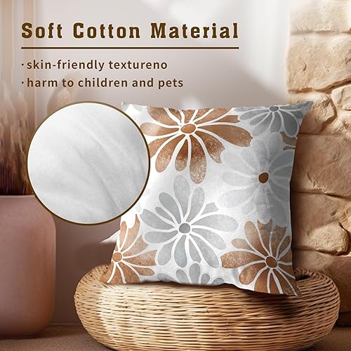 Miniatura 6 de Kawani Juego de 2 fundas de cojín azul marino de 16 x 16 pulgadas, fundas de cojín de flores de dalia aguamarina morada, decoración floral verde