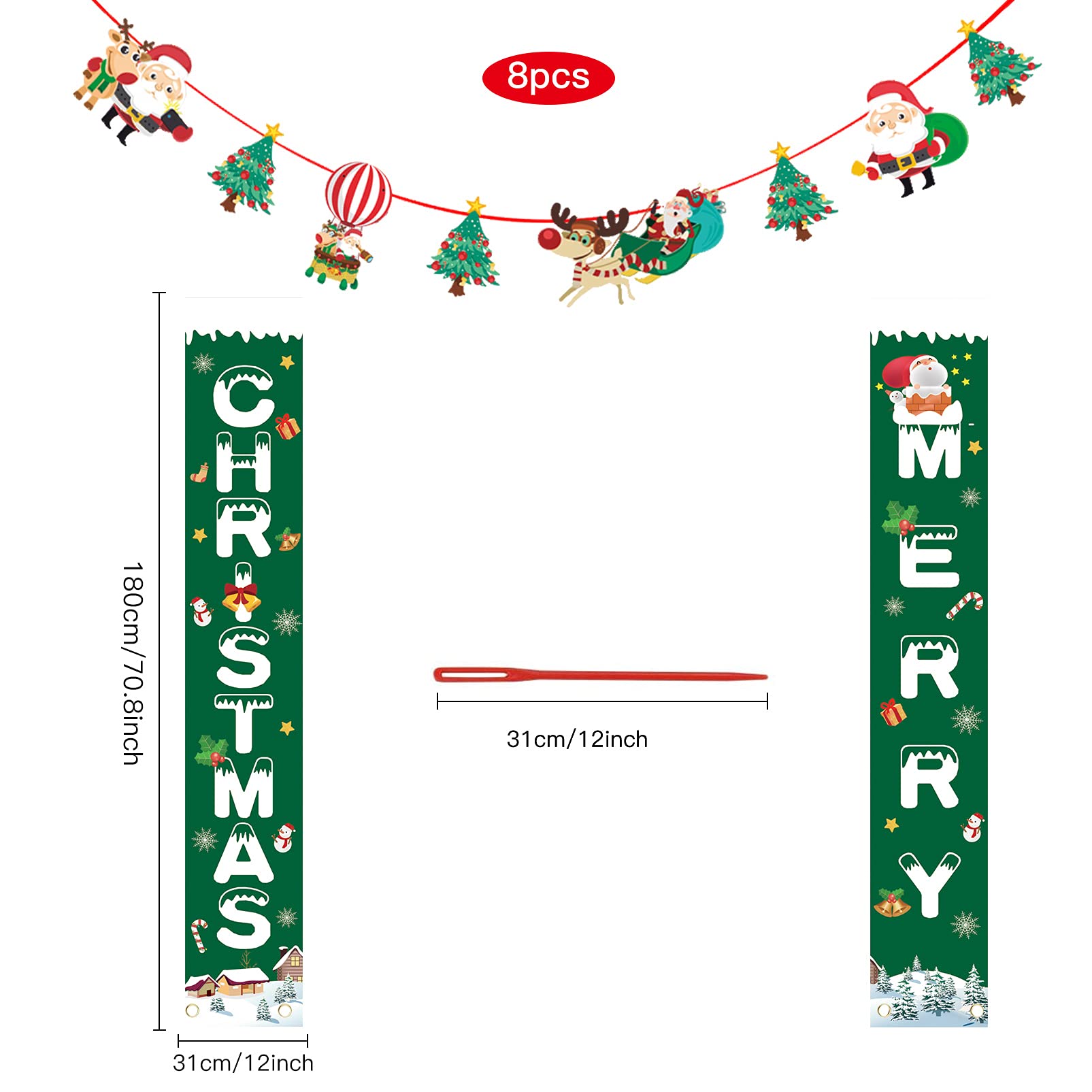Joyeux Noël Décorations De Noël Bannière - Intérieur Extérieur Yard Decoration De Noel Exterieur