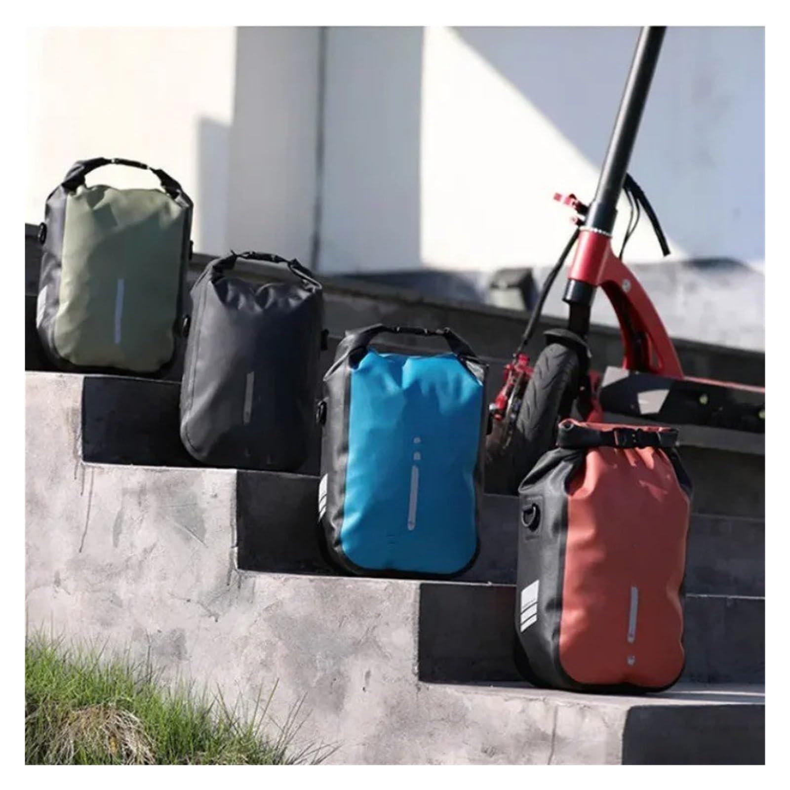 Borsa Moto Per Xiaomi 4L 6L Borsa Scooter Elettrico Accessori Forcella Anteriore A Sgancio Rapido Bicicletta Sportiva Impermeabile Selle Moto Bagagli(Blue-4L)