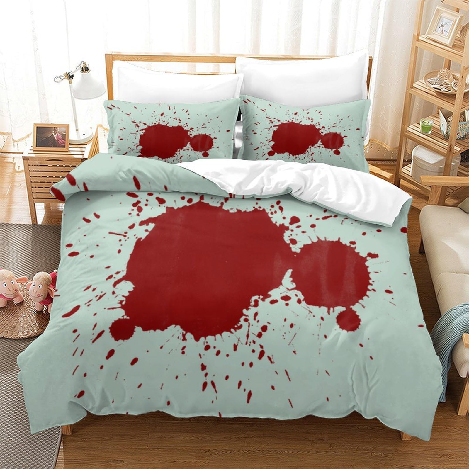 3D Printed Splash Graffiti Duvet Cover Set 3pcs Microfiber Art Stain Bedding Set King（220x240cm）
