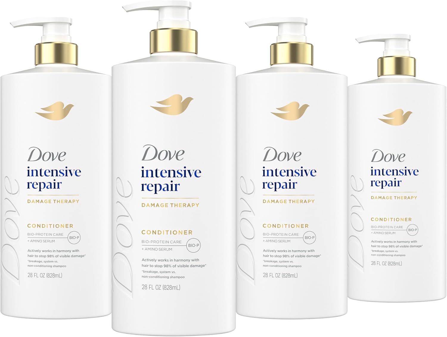 Intensive Repair Conditioner for Damaged Hair & Breakage 28oz 4ct | Helps restore hair, stop 98% visible damage & regenerate hair strength for stronger hair with Amino Serum & Bio-Protein Care