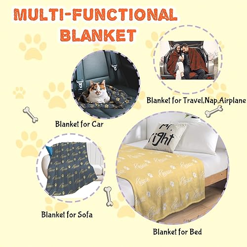 Miniatura 5 de Manta personalizada con nombre  Manta personalizada para perros grandes, medianos y pequeños, manta suave y acogedora, regalo para perros y gatos,