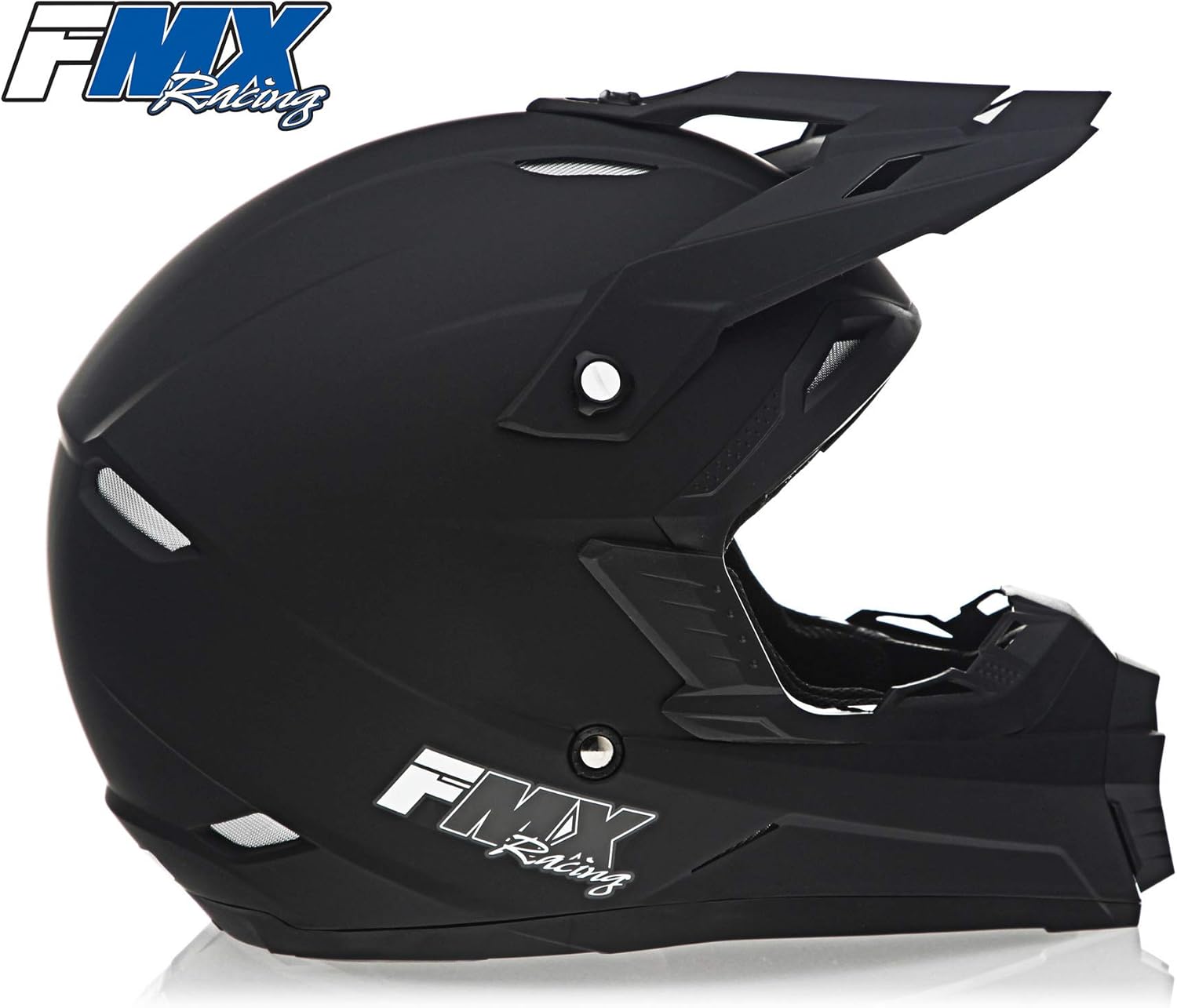 FMX Adult Motocross Dirt Bike Off-Road ATV Motorcycle DOT Approved Matte Black Helmet Size Medium
