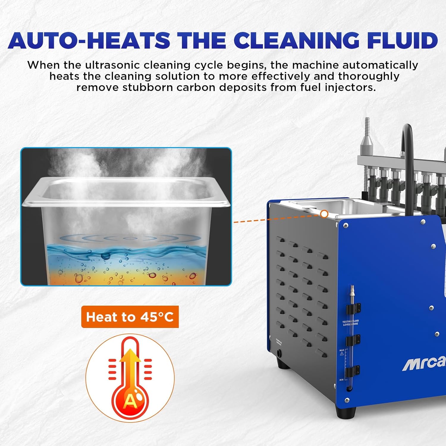 MR CARTOOL V310 Fuel Injector Cleaner Tester Machine, 110V/220V Fuel Injection System Cleaners with 6 Cylinders, Ultrasonic Clean Tool Kit for Diesel Gasoline Standard GDI/EFI/FSI Injectors