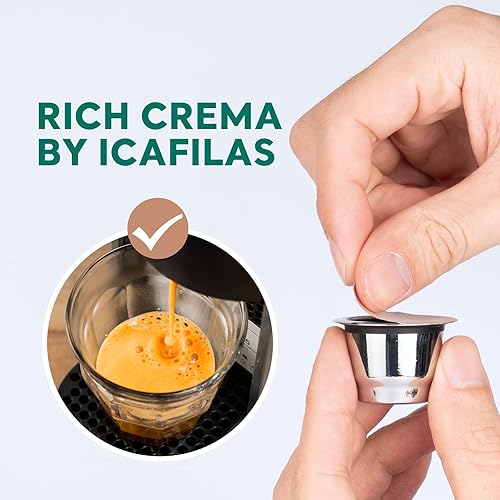 Miniatura 5 de i Cafilas Cápsulas reutilizables, cápsulas de café rellenables y cremosas compatibles con la máquina Nespres*o Original Line, en filtros de café