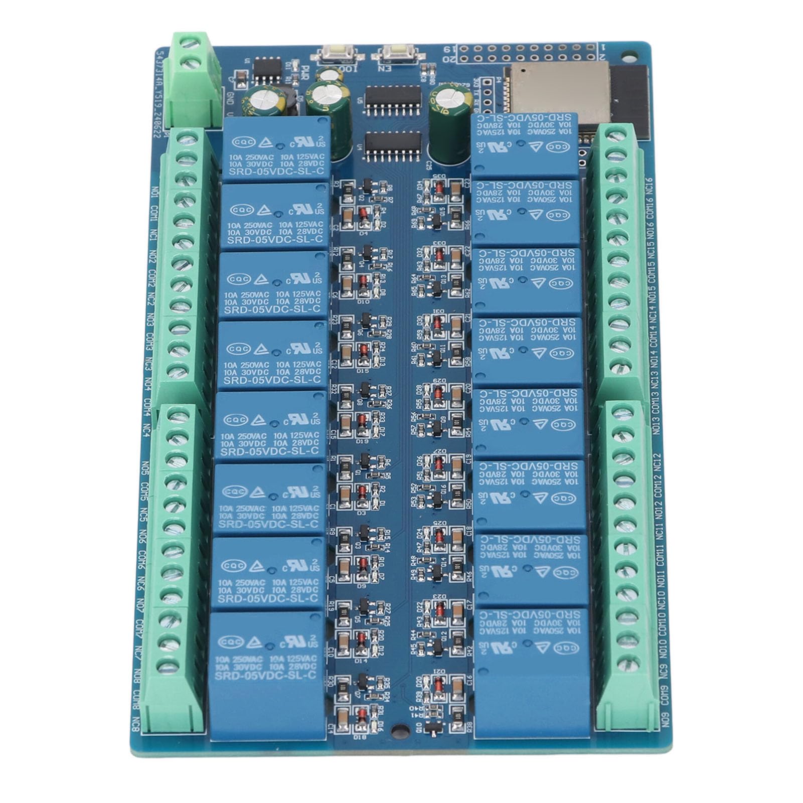 Relais bord 16 kanaals 12V | Elektronica Voor Jou